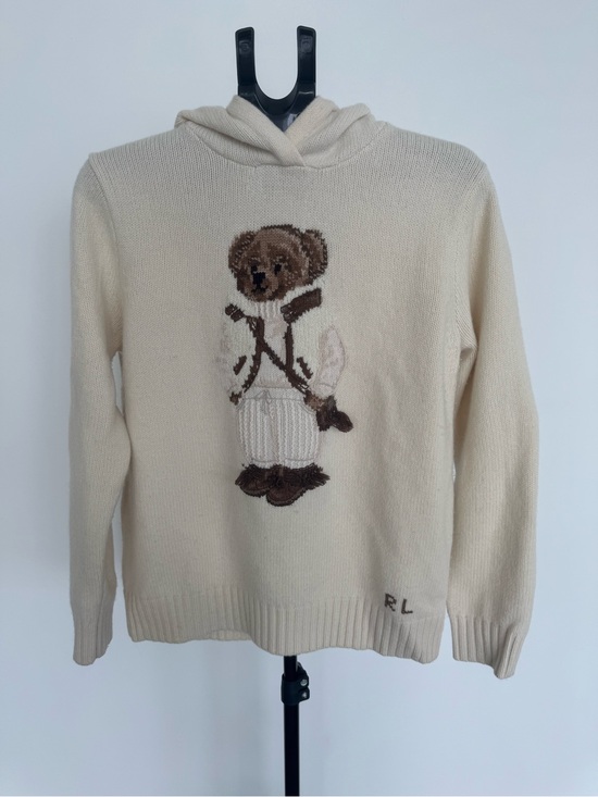 Ralph Lauren Sweaters - Ralph Lauren Cream Crewneck Sweater with Brown Teddy Bear